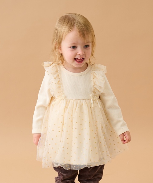 sense of wonder(センスオブワンダー)の「キラキラドットチュニック(チュニック・キッズ・レッド/ホワイト系/ピンク・120cm/110cm/80cm/130cm/100cm/90cm)」の2枚目の写真