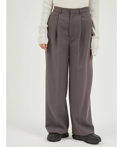 emmi(エミ)の「タックワイドパンツ(その他パンツ・レディース・ダークグレー/ブラウン/オリーブ・0/1)」の4枚目の写真