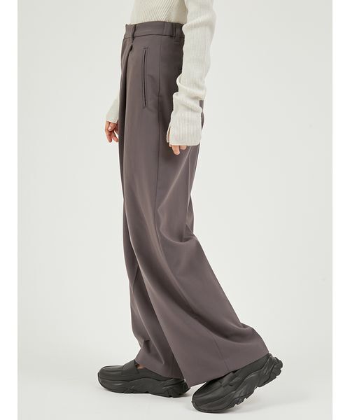 emmi(エミ)の「タックワイドパンツ(その他パンツ・レディース・ダークグレー/ブラウン/オリーブ・0/1)」の7枚目の写真