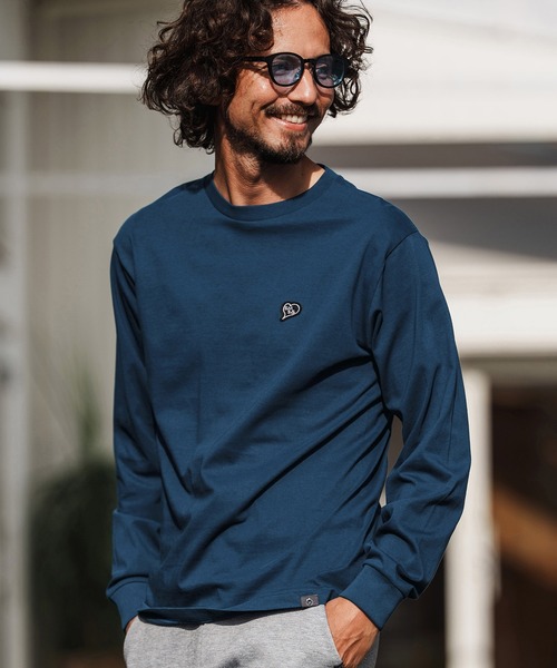 1minute 1second(ワンミニットワンセカンド)の「mlt5502-6oz long sleeve shirt with heart patch ロングスリーブTシャツ(1M26H270)(Tシャツ/カットソー・メンズ・ブラック/ネイビー系/ホワイト・S/M/L/XL)」の3枚目の写真