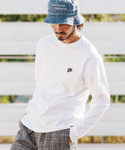 1minute 1second(ワンミニットワンセカンド)の「mlt5502-6oz long sleeve shirt with heart patch ロングスリーブTシャツ(1M26H270)(Tシャツ/カットソー・メンズ・ブラック/ネイビー系/ホワイト・S/M/L/XL)」の6枚目の写真