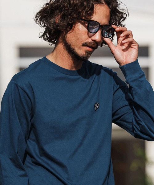 1minute 1second(ワンミニットワンセカンド)の「mlt5502-6oz long sleeve shirt with heart patch ロングスリーブTシャツ(1M26H270)(Tシャツ/カットソー・メンズ・ブラック/ネイビー系/ホワイト・S/M/L/XL)」の14枚目の写真