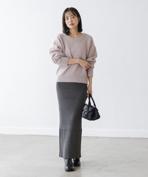 【美品】Deuxieme Classe リブニット タイトスカート アイボリー 中古・古着通販】MUSE de Deuxieme Classe (ミューズ ドゥーズィエム