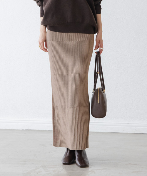 Noble(ノーブル)の「《追加2》リブニットタイトスカート(スカート・レディース・ブラック/ホワイト系その他/ベージュ/チャコールグレー/モカ・FREE)」の14枚目の写真