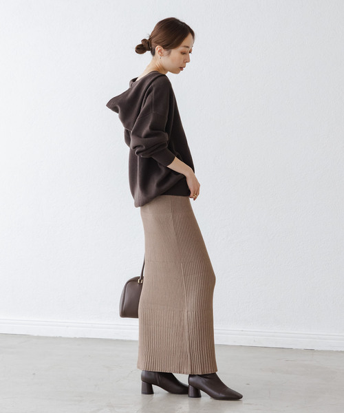 Noble(ノーブル)の「《追加2》リブニットタイトスカート(スカート・レディース・ブラック/ホワイト系その他/ベージュ/チャコールグレー/モカ・FREE)」の18枚目の写真