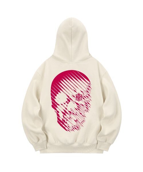 KAN6312(カン6312)の「KHC0145 スカルレイン 裏起毛フードパーカー - クリーム(パーカー・メンズ・その他・X-LARGE/MEDIUM/LARGE)」の1枚目の写真