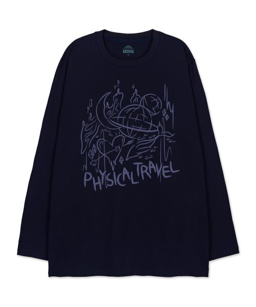 ASTRAL PROJECTION(アストラルプロジェクション)の「フィジカルトラベルオーバーサイズロングスリーブTシャツ_ネイビー(Tシャツ/カットソー・メンズ・その他・LARGE/MEDIUM/X-LARGE/XX-LARGE)」の1枚目の写真