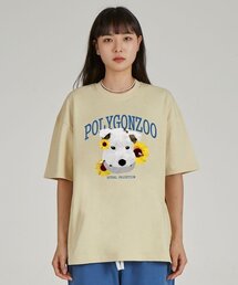 ポリゴン シゴルザブジョン ラウンドネック 15番手 綿 半袖Tシャツ_バター