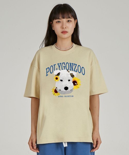 ASTRAL PROJECTION(アストラルプロジェクション)の「ポリゴン シゴルザブジョン ラウンドネック 15番手 綿 半袖Tシャツ_バター(Tシャツ/カットソー・レディース・その他・X-LARGE/XX-LARGE/LARGE)」の1枚目の写真