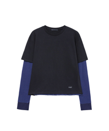 CHIN DOWN（チンダウン）の「LAYERED TEE (BLACK)（Tシャツ/カットソー）」