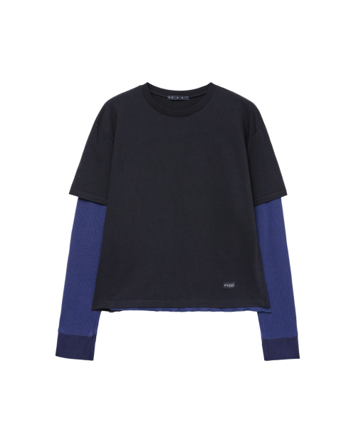 CHIN DOWN(チンダウン)の「LAYERED TEE (BLACK)(Tシャツ/カットソー・メンズ・その他・1/2/3)」の1枚目の写真