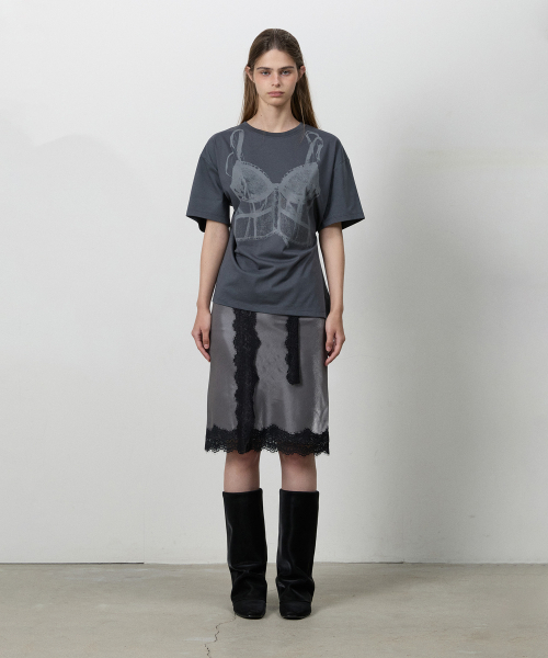 THREE TO EIGHTY(スリートゥエイティー)の「LACE MIDI SKIRT CHARCOAL(スカート・レディース・その他・SMALL/MEDIUM)」の1枚目の写真