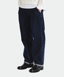 TWO TUCK WIDE DENIM PANTS