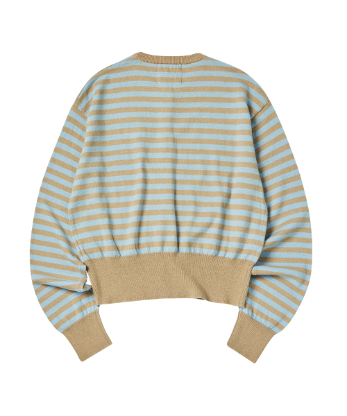 COMONINOZ（コモニノズ）の「W BUTTON STRIPE CARDIGAN [BEIGE]（カーディガン/ボレロ・レディース・ベージュ・FREE）」の2枚目の写真