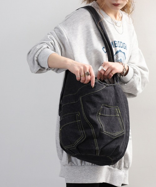 セール】パッチポケットデニムショルダーバッグ（ショルダーバッグ