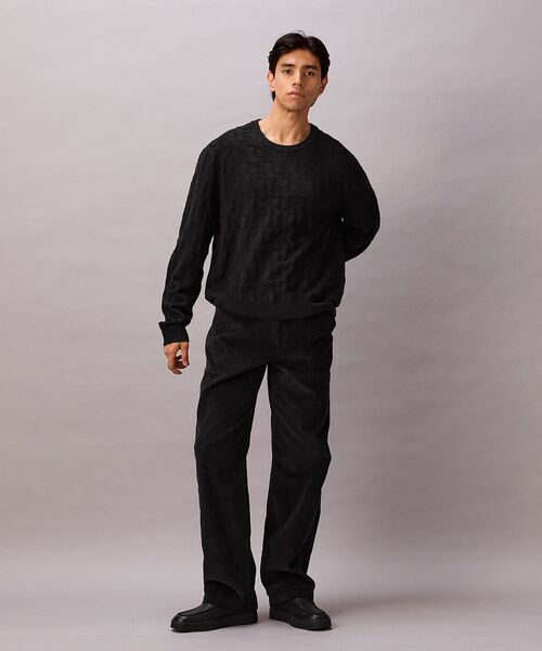 Calvin Klein(カルバン・クライン)の「ニット - ロングスリーブコットントーナルオールプリントセーター(ニット/セーター・メンズ・ブラック/グレー/オフホワイト・S/L/M)」の6枚目の写真