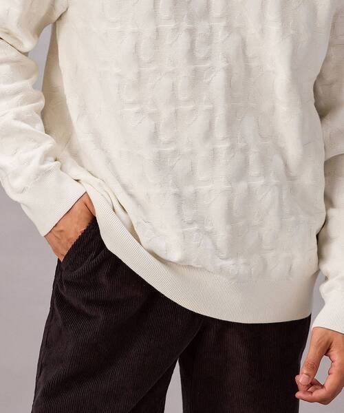 Calvin Klein(カルバン・クライン)の「ニット - ロングスリーブコットントーナルオールプリントセーター(ニット/セーター・メンズ・ブラック/グレー/オフホワイト・S/L/M)」の11枚目の写真