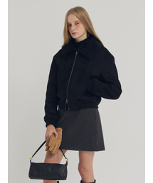 LESEIZEME（レセイジエメ）の「クロップスエードシアリングジャケット - ブラック（ムートンコート）」