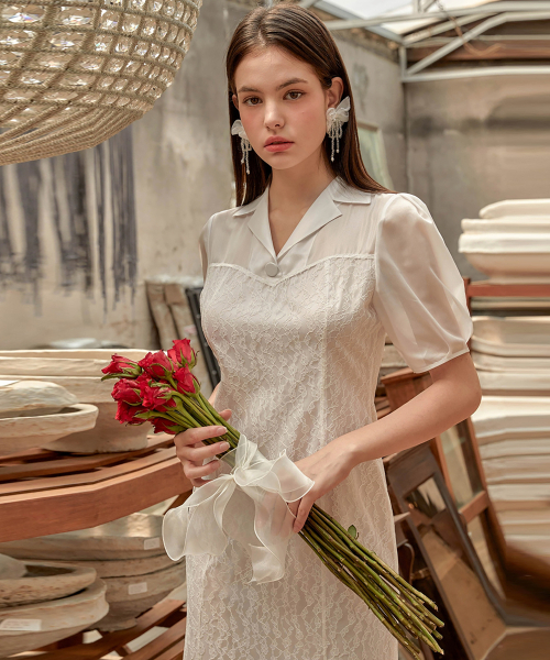 JULIY&CALLA(ジュリー&カラー)の「24SS Color 90 Secret Garden Logie Lace Dress White(ワンピース・レディース・その他・SMALL/MEDIUM)」の5枚目の写真