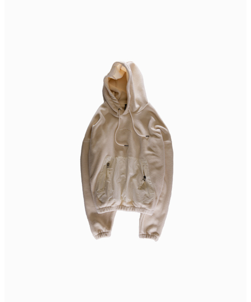 thermal fleece hoodie (beige color) - small fit -