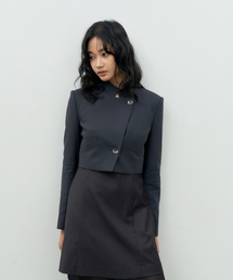 MAKE A TOAST（メイクアトースト）の「Double high neck crop jacket black MBESJK005BK（その他アウター）」