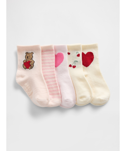 GAP(ギャップ)の「クルーソックス 5足セット (ベビー)(ソックス/靴下・キッズ・ピンク/マルチ・12-24M/6-12M/3-6M/0-3M)」の2枚目の写真
