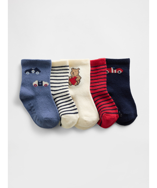 GAP(ギャップ)の「クルーソックス 5足セット (ベビー)(ソックス/靴下・キッズ・ピンク/マルチ・12-24M/6-12M/3-6M/0-3M)」の1枚目の写真