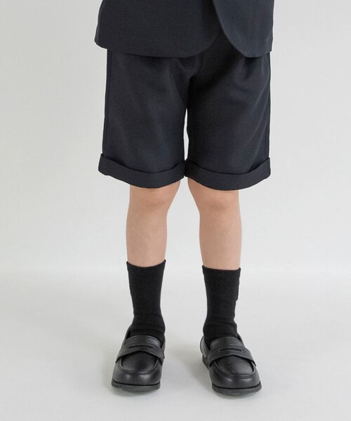 BRANSHES（ブランシェス）の「【フォーマル】ハーフパンツ（スーツパンツ・キッズ・ネイビー/チャコールグレー・130/120/110）」の2枚目の写真