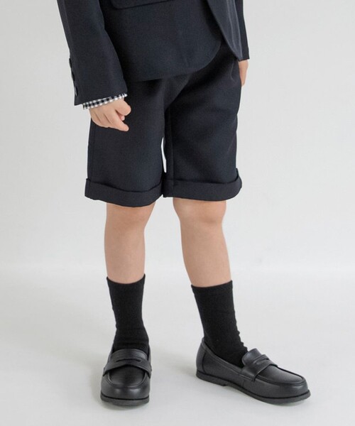 BRANSHES（ブランシェス）の「【フォーマル】ハーフパンツ（スーツパンツ・キッズ・ネイビー/チャコールグレー・130/120/110）」の4枚目の写真