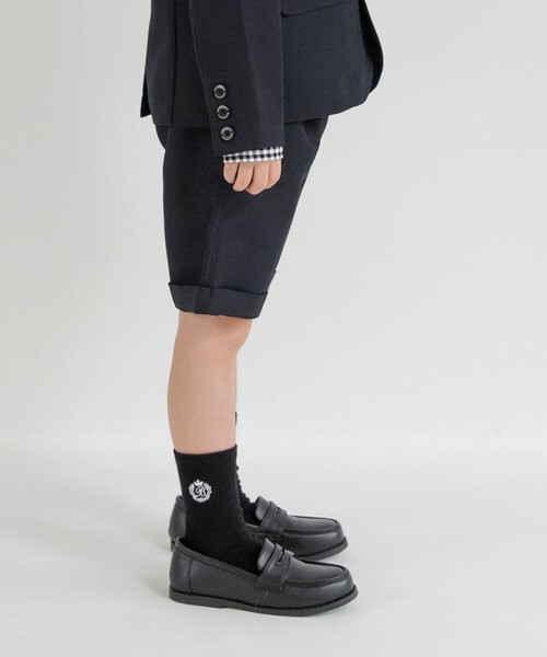 BRANSHES（ブランシェス）の「【フォーマル】ハーフパンツ（スーツパンツ・キッズ・ネイビー/チャコールグレー・130/120/110）」の6枚目の写真