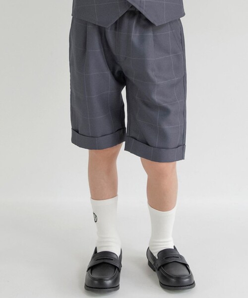 BRANSHES（ブランシェス）の「【フォーマル】ハーフパンツ（スーツパンツ・キッズ・ネイビー/チャコールグレー・130/120/110）」の12枚目の写真