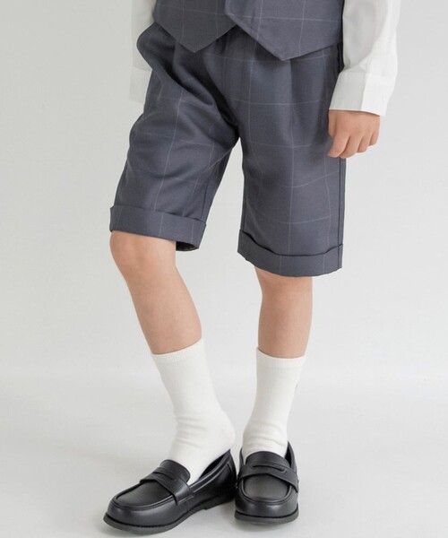BRANSHES（ブランシェス）の「【フォーマル】ハーフパンツ（スーツパンツ・キッズ・ネイビー/チャコールグレー・130/120/110）」の13枚目の写真