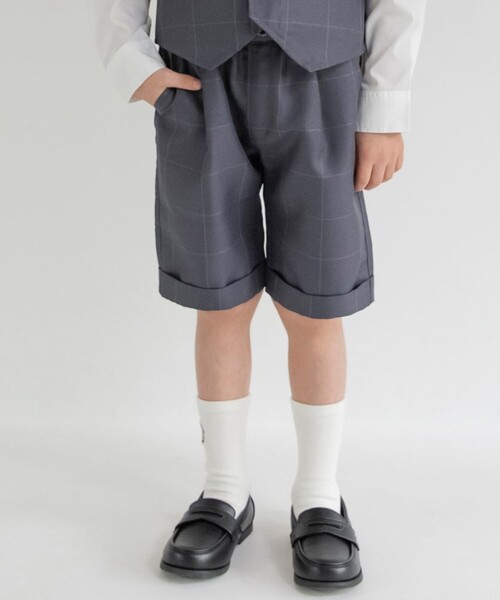 BRANSHES（ブランシェス）の「【フォーマル】ハーフパンツ（スーツパンツ・キッズ・ネイビー/チャコールグレー・130/120/110）」の14枚目の写真