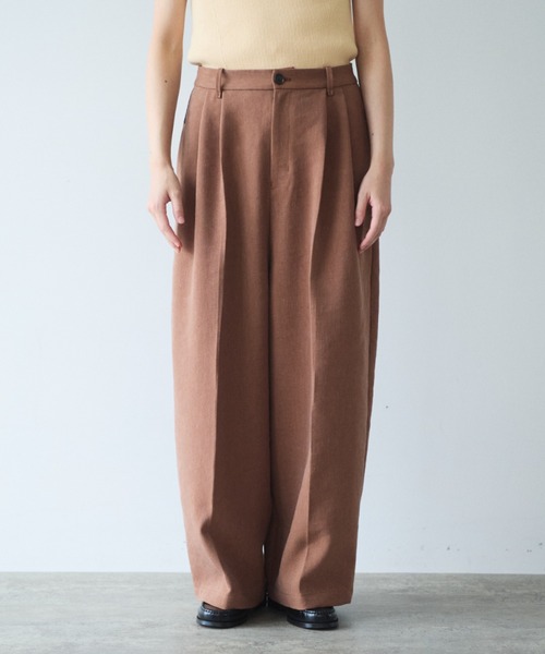 yuni(ユニ )の「Linen/Polyester wide パンツ(その他パンツ・レディース・ブラウン/ブラック・S/M)」の11枚目の写真