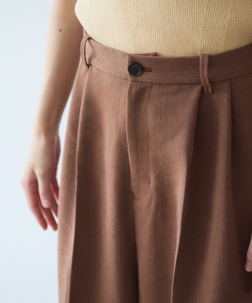 yuni(ユニ )の「Linen/Polyester wide パンツ(その他パンツ・レディース・ブラウン/ブラック・S/M)」の14枚目の写真