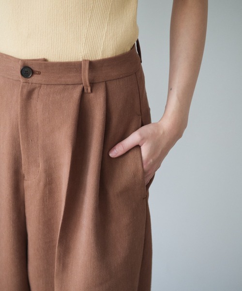 yuni(ユニ )の「Linen/Polyester wide パンツ(その他パンツ・レディース・ブラウン/ブラック・S/M)」の15枚目の写真