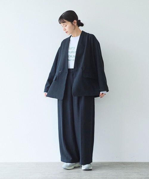 yuni(ユニ )の「Linen/Polyester wide パンツ(その他パンツ・レディース・ブラウン/ブラック・S/M)」の19枚目の写真