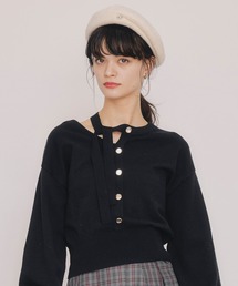 REDYAZEL | アシメカットデザインニットプルオーバー(ニット/セーター)