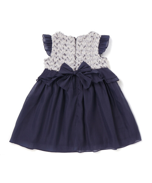 SLAP SLIP（スラップスリップ）の「ふわふわオーガンジーフリルリボンペプラムドレス風ジャンパースカート(90~130cm)（ジャンパースカート・キッズ・ネイビー/ピンク・100cm/120cm/130cm/90cm/110cm）」の6枚目の写真