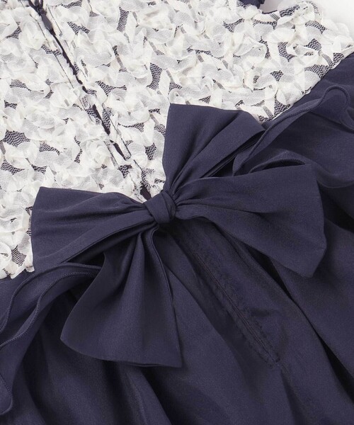 SLAP SLIP（スラップスリップ）の「ふわふわオーガンジーフリルリボンペプラムドレス風ジャンパースカート(90~130cm)（ジャンパースカート・キッズ・ネイビー/ピンク・100cm/120cm/130cm/90cm/110cm）」の9枚目の写真