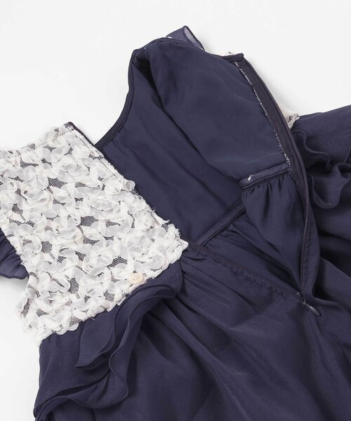 SLAP SLIP（スラップスリップ）の「ふわふわオーガンジーフリルリボンペプラムドレス風ジャンパースカート(90~130cm)（ジャンパースカート・キッズ・ネイビー/ピンク・100cm/120cm/130cm/90cm/110cm）」の11枚目の写真