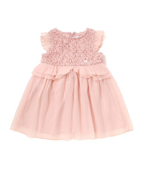 SLAP SLIP（スラップスリップ）の「ふわふわオーガンジーフリルリボンペプラムドレス風ジャンパースカート(90~130cm)（ジャンパースカート・キッズ・ネイビー/ピンク・100cm/120cm/130cm/90cm/110cm）」の16枚目の写真