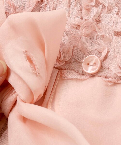 SLAP SLIP（スラップスリップ）の「ふわふわオーガンジーフリルリボンペプラムドレス風ジャンパースカート(90~130cm)（ジャンパースカート・キッズ・ネイビー/ピンク・100cm/120cm/130cm/90cm/110cm）」の19枚目の写真