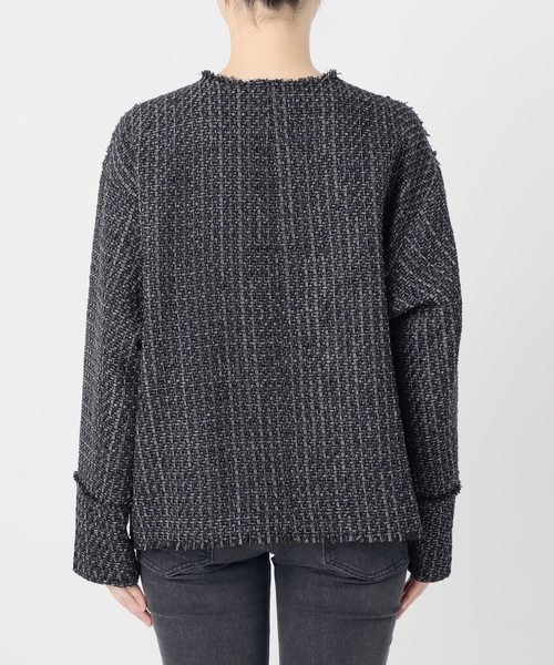 26SS新作］ノーカラーツイードブルゾン（ノーカラージャケット