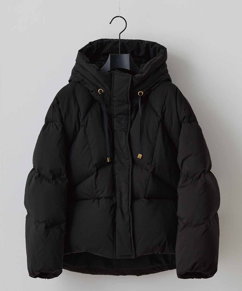 YOSOOU（ヨソオウ）の「【YOSOOU/ヨソオウ】HOOD COCON JACKET/フードコクーンジャケット（ダウンジャケット/コート・レディース・キナリ/ブラック・2）」の9枚目の写真