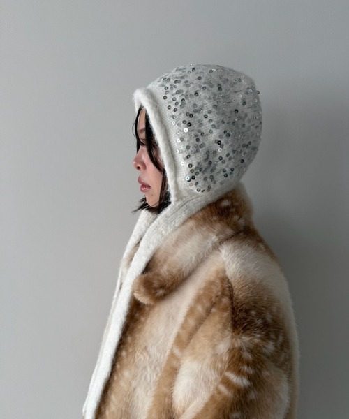 SANSeLF（サンセルフ）の「【SANSeLF】スパンコールニットキャップ saa25a235（ニットキャップ/ビーニー・レディース・ホワイト・FREE）」の6枚目の写真