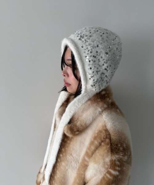 SANSeLF（サンセルフ）の「【SANSeLF】スパンコールニットキャップ saa25a235（ニットキャップ/ビーニー・レディース・ホワイト・FREE）」の7枚目の写真