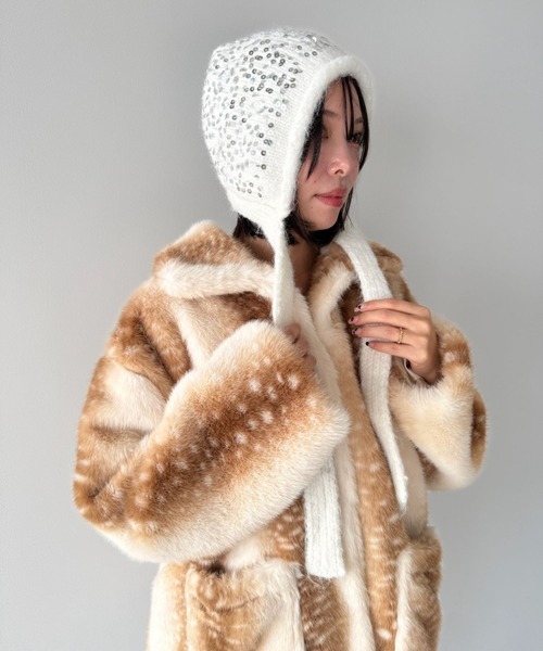 SANSeLF（サンセルフ）の「【SANSeLF】スパンコールニットキャップ saa25a235（ニットキャップ/ビーニー・レディース・ホワイト・FREE）」の9枚目の写真