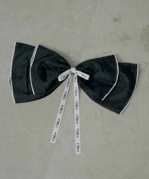 Chico（チコ）の「シアーBIGリボンバレッタ（イヤリング・レディース・アイボリー/ブラック/ピンク・FREE）」の3枚目の写真