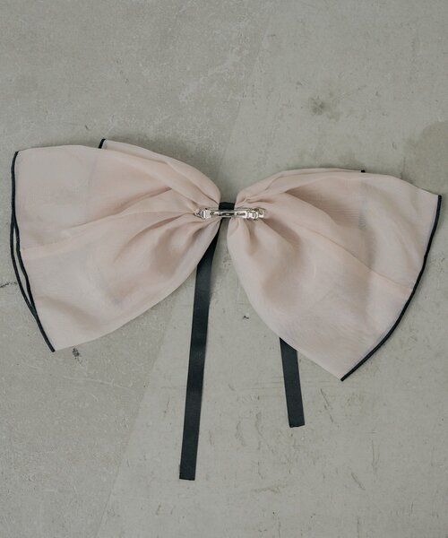 Chico（チコ）の「シアーBIGリボンバレッタ（イヤリング・レディース・アイボリー/ブラック/ピンク・FREE）」の5枚目の写真